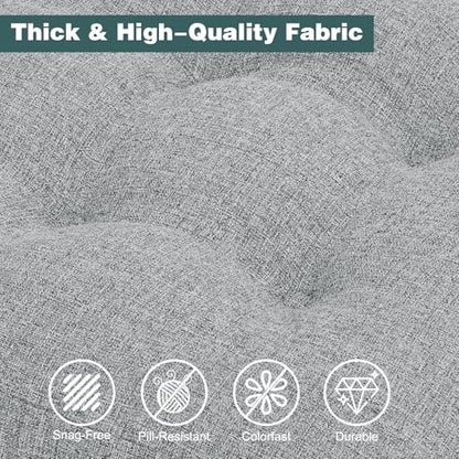 baibu Dining Chair Cushions Set of 6, Dual-Layer Memory Foam Kitchen Chair Cushions, Patented Design Seat Pads with Ties, 16.5 x 16.5 x 3.5in, Grey - color: Grey, size: 6 Count (Pack of 1)