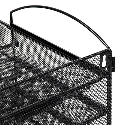 Mind Reader 4-Tier Paper Tray, File Storage, Desktop Organizer, Wall Mountable, File Organization, Metal Mesh, Black - style: 4-Tier