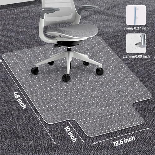 Clear Office Chair Mat for Carpet - 36"x48" Heavy-Duty Protection for Low Pile Carpets - Not Suitable for Hardwood Floors - size: 48×36inch