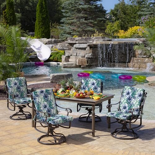 Arden Outdoor Midback Chair Cushion, 18 x 16.5, Rain-Proof, Fade Resistant Salome Tropical - color: Salome Tropical