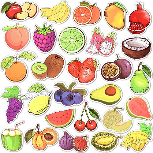 Fruit Stickers 50Pcs Tropical Fruit Aesthetic Waterproof Vinyl Stickers for Water Bottles, Laptop, Party Favors, Classroom Rewards & Gift Pack - style: Fruit Stickers