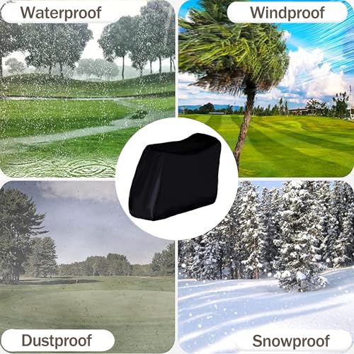 Sqodok Mobility Scooter Storage Cover, 420D Scooter Cover with Windproof Buckles Waterproof Scooter Weather Cover Protect from Dust Dirt Snow Rain Sun Rays, 48" x 22" x 38" - color: Black, size: L--48 x 22 x 38 inch