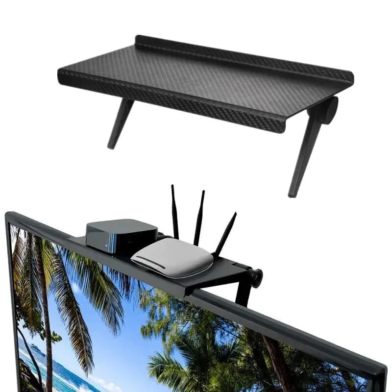 TV Top Shelf Adjustable Screen Mount Organizer 1 Pack for Soundbar, Cable Box, Speakers, Remote 7.2 X 4.5 in