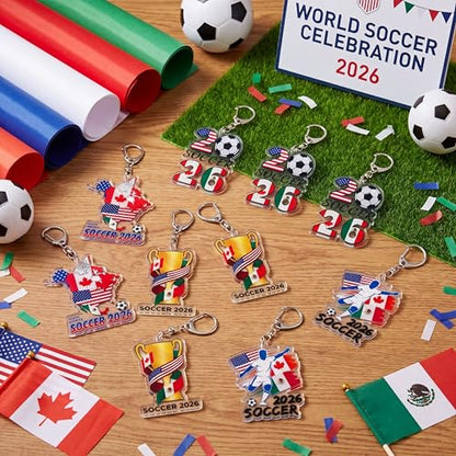 20 Pcs Soccer Keychains 2026 Soccer Party Favors Footable Gifts & Accessories for Fans, Party Favors, Game Day Giveaways