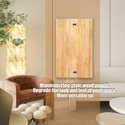 4PC Solid Wood Single Toggle Light Switch Plate 4.5" X 2.76" Bamboo Light Switch Cover Quality Raw Wooden Decorative Blank Light Switch Cover Plate - color: 4PC-Single Toggle Blank