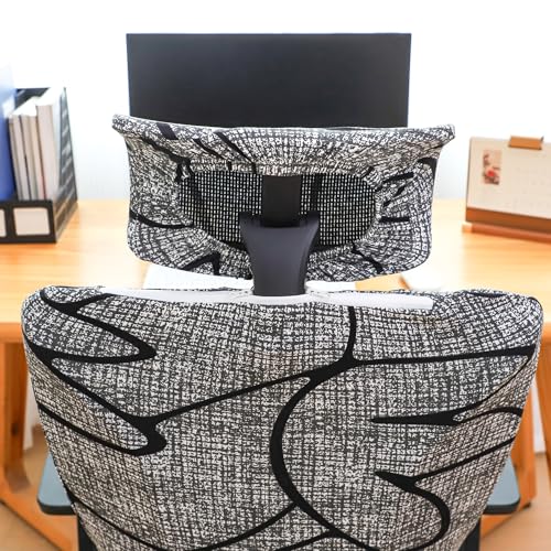 Ergonomic Office Chair Covers Set with Headrest Cover Printed 2 Pieces Stretch Desk Computer Office Chair and Headrest Slipcovers Washable - color: Style 13, size: Chair and Headrest Covers