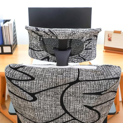 Ergonomic Office Chair Covers Set with Headrest Cover Printed 2 Pieces Stretch Desk Computer Office Chair and Headrest Slipcovers Washable - color: Style 13, size: Chair and Headrest Covers