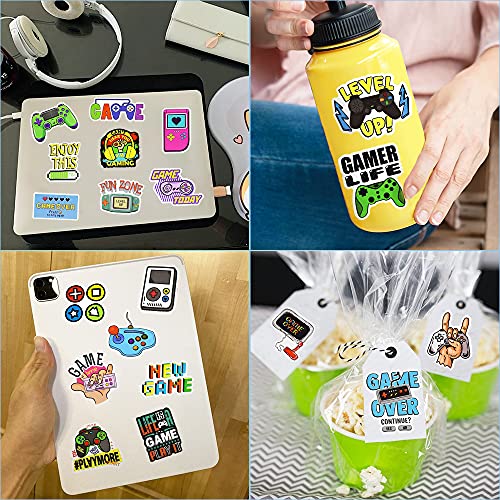 Gaming Stickers, 50Pcs Retro Arcade & Pixel Gamer Waterproof Vinyl Stickers for Water Bottles, Laptop, Party Favors, Classroom Rewards & Gift Pack - style: Game Stickers
