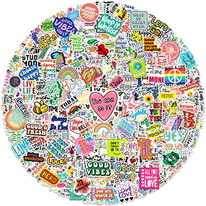 Greingways 300 PCS Inspirational Stickers for Adults, Motivational Water Bottle Stickers for Teens Kids Teachers, Journaling Scrapbook Laptop Positive Quote Vinyl Sticker for Vision Board Supplies - style: 300 Pcs Quote