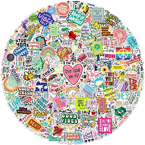 Greingways 300 PCS Inspirational Stickers for Adults, Motivational Water Bottle Stickers for Teens Kids Teachers, Journaling Scrapbook Laptop Positive Quote Vinyl Sticker for Vision Board Supplies - style: 300 Pcs Quote