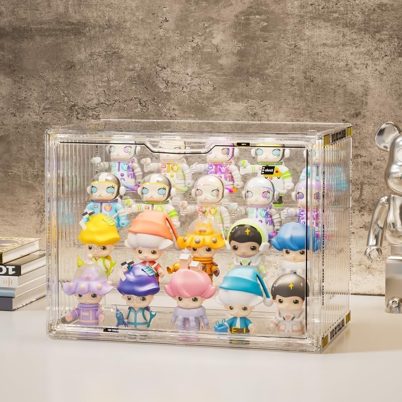 BOHOIDEE 4 Tiers Clear Display Case for Figures, Acrylic Storage Organizers Box with Magnetic Door, Large Dustproof Showcase for Collectibles Action Figure - size: Tabletop Large