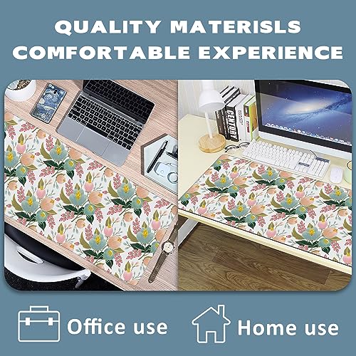 Large Mouse Pad Spring Flowers Extended Gaming Mouse Pad Desk Mat Stitched Edges Mousepad Non-Slip Rubber Base Keyboard Pad for Laptop Computer PC 35.4 x 15.7 inches - color: Spring Flowers