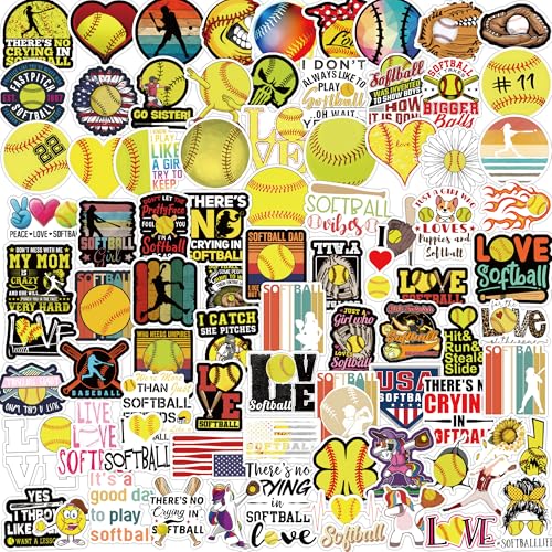 DETICKERS Baseball Stickers for Boys Kids 100 PCS Waterproof Vinyl Baseball Helmet Stickers for Teen Boys - style: Baseball