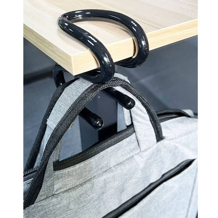 AUXPhome Portable Bag Hook Hanger Clamp-On Backpack, Under Counter, One Step Installation - 10 lb. Capacity, Reduce Desk Clutter
