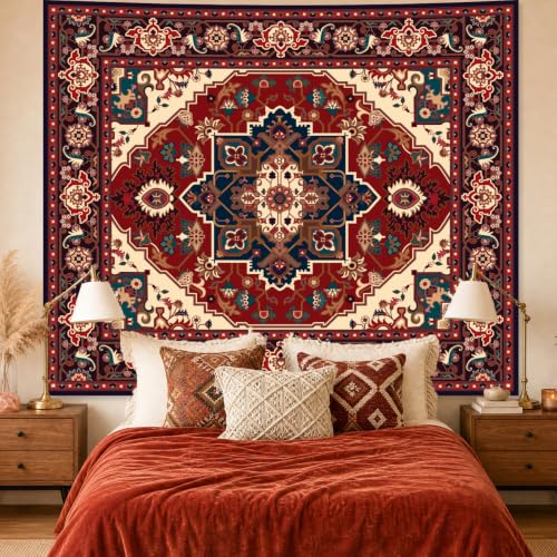 Apdidl Boho Mandala Wall Tapestry for Bedroom Aesthetic, Hippie Indian Bohemian Tapestries Art Decor, Vintage Red Floral Cool Vertical Wall Hanging for Living Room Dorm 51" X 60" - color: C-Mandala Tapestry, size: 60"L x 51"W