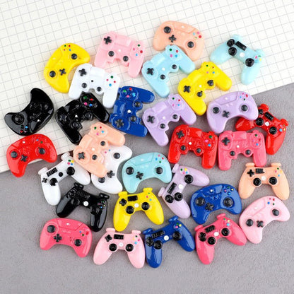 3PCS Resin Game Controller Charms Simulated Console Design DIY Craft Pieces Phone Case Decorations Crocs Charms Keychain Pendants, Pink - color: Pink