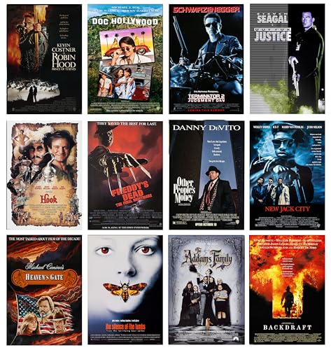 ArtDirect GalleryPack Wall Art – 12 Unframed 8x12 Movie Poster Prints from 1991, Collectible Décor for Home or Office - color: 1991 Movie Pack