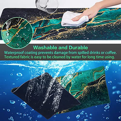 Canjoy Gaming Mouse Pad, Large Extended Mouse Pad Big Computer Mousepad for Home Office Gaming Work 31.5x15.7inch - color: Dark Green Gold Marble