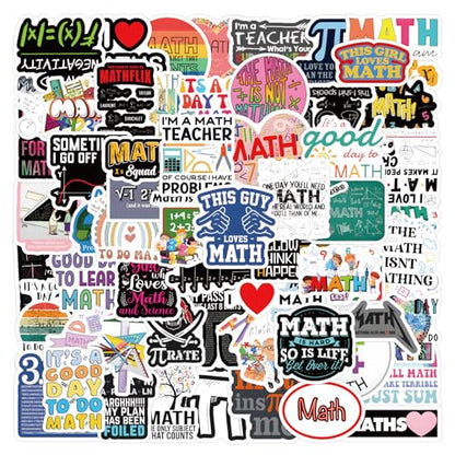 120PCS Math Stickers Funny, Math Gifts for Student Vinyl Waterproof for Water Bottle Laptop Luggage Guitar Gifts for Teens Girls Kids Adult Students - style: Math Stickers