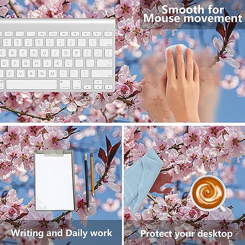 MIOAOSRT Desk Mat,Beautiful Blooming Flower Large Gaming Mouse Pad with Stitched Edges,Non-Slip Computer Mouse Pad for Desk,Extended XXL Keyboard and Mouse Pad 35.4x15.75 in - color: Beautiful Blooming Flower