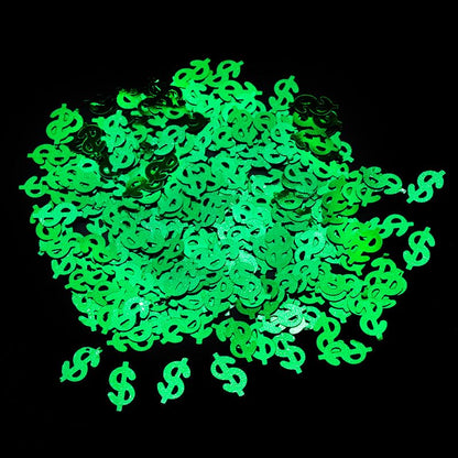 Green Dollar Sign Party Confetti,Table Scatter Decoration for Money Theme Birthday Table Decor, Casino Themed Birthday Adult Game Night Retirement Anniversary Graduation Party Decoration