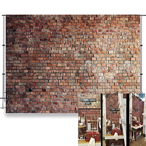 Red Brick Wall Backdrops for Photography Brick Photo Backdrop 10x6.5ft Vinyl Newborn Baby Adults Portrait Wallpaper Video Conference BackgroundBirthday Party Baby Shower Studio Props - size: 10x6.5ft
