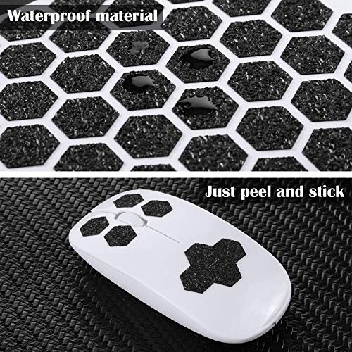 4 Pieces Cell Phone Grip Decal Tape Stickers Anti-Slip Phone Case Hexagon Decal Sticker for Phone Mouse Laptop Tablet Gaming Case Crafting, Black