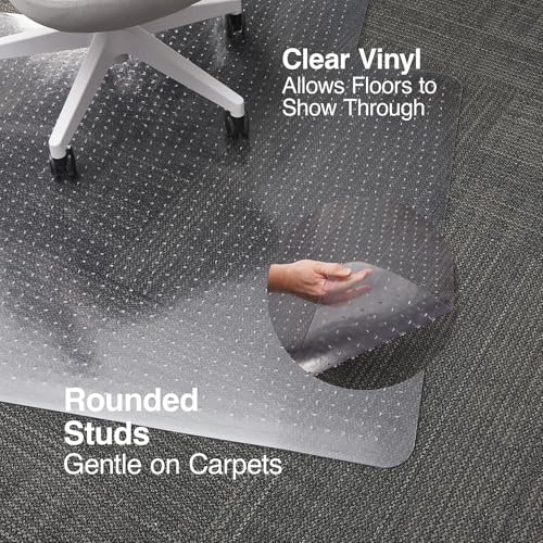 Staples Carpet Chair Mat with Lip, 45" x 53'', High-Pile, Clear (20362-CC) - size: 45" x 53", style: High-Pile