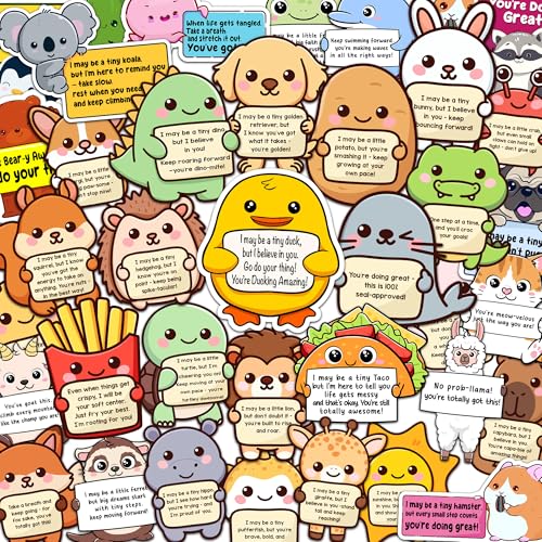 50PCS Emotional Support Animal Stickers by Puraesla– Affirmation Sticker Pack for Adults or Kids Cute Inspirational Buddies for Water Bottles, Laptops, Phones, Positive Quote Vinyl - size: S - 50PCS
