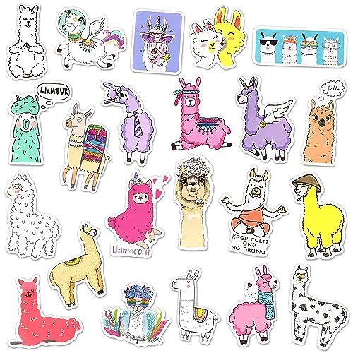 Llama Stickers, 50Pcs Cute Alpaca & Llamacorn Waterproof Vinyl Stickers for Water Bottles, Laptop, Party Favors, Classroom Rewards & Gift Pack - style: Llama Stickers