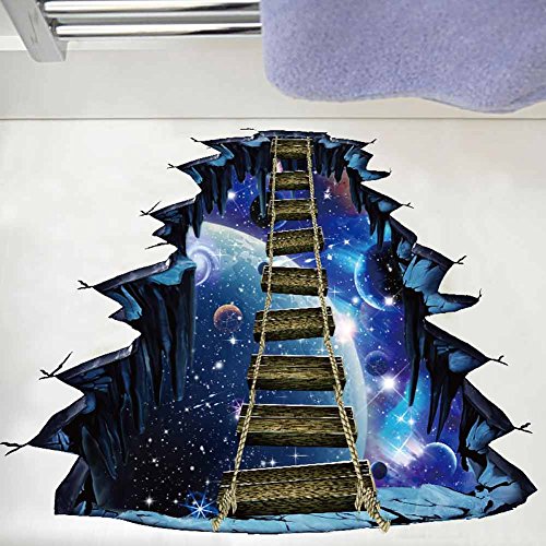 Quanhaigou Blue Galaxy Bridge Wall Sticker,3D Outer Space Decorations Decal for Home Decor Kids Bedroom Large - color: Galaxy Bridge 3pcs