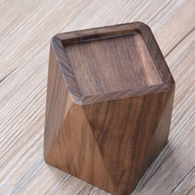 Wooden Pen Holder for Desk, Multi-Functional Pen Cup Pencil Holder for Office School Supplies Storage, Black Walnut Desk Organizer and Accessories（Prismatic） - style: Prismatic