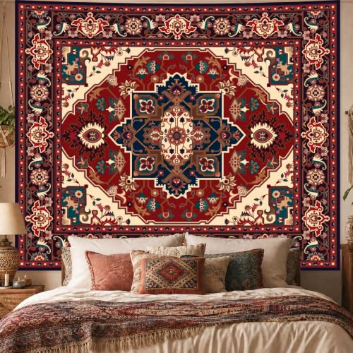 Apdidl Boho Mandala Wall Tapestry for Bedroom Aesthetic, Hippie Indian Bohemian Tapestries Art Decor, Vintage Red Floral Cool Vertical Wall Hanging for Living Room Dorm 51" X 60" - color: C-Mandala Tapestry, size: 60"L x 51"W