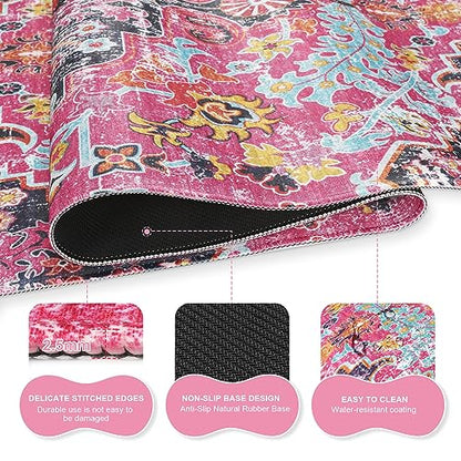 iLeadon Desk Mat Set, Mouse Pad with Wrist Rest + Keyboard Wrist Rest + Large Mouse Pad + Coaster, 4in1 Rug Large Gaming Mouse Pad Set for Home Office, Boho Retro Art - color: Boho Retro Art
