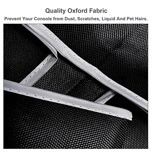 Horizontal Dust Cover For PS5 Console. EMiEN Oxford Fabric Anti-Scratch Waterproof Dust Guard With Back Cable Port For SONY Playstation 5 Console Digital & Disk Version