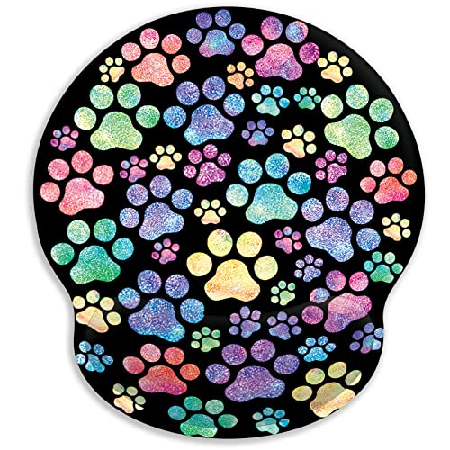 Ergonomic Mouse Pad with Wrist Support, Mouse Pad with Wrist Rest, Gaming Mousepad with Non-Slip Pain Relief PU Base, Cute Dog Paw Mouse Pad for Desk Accessories Office Supplies Decor - color: Dog Paw