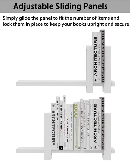 100% Solid Wood Adjustable Desktop Bookshelf, Retro Tabletop Bookshelf, Desk Shelf for Living Room, Home, Office, Perfect for Magazine, Books, Cookbooks, No Tools Required to Assemble (White) - color: White