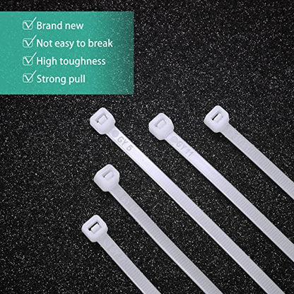 Shappy 60 Inch 50 Pcs Zip Ties Heavy Duty Strong Large Cable Wire Ties Zip Industrial Sturdy Wire, Awnings Tying Branches Bundling of Crops Fixed Water Pipes (White) - color: White, size: 60 inch