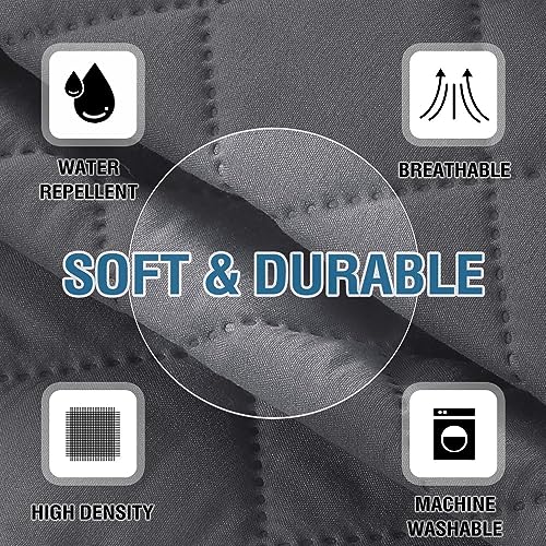 H.VERSAILTEX Couch Arm Covers Water Resistant Armrest Covers for Sofa Remote Control Holder Sofa Armrest Organizer for Magazine, Tablet, Phone, iPad(Set of 2, Gray/Beige) - color: Single Diamond-gray/Beige