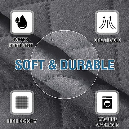 H.VERSAILTEX Couch Arm Covers Water Resistant Armrest Covers for Sofa Remote Control Holder Sofa Armrest Organizer for Magazine, Tablet, Phone, iPad(Set of 2, Gray/Beige) - color: Single Diamond-gray/Beige
