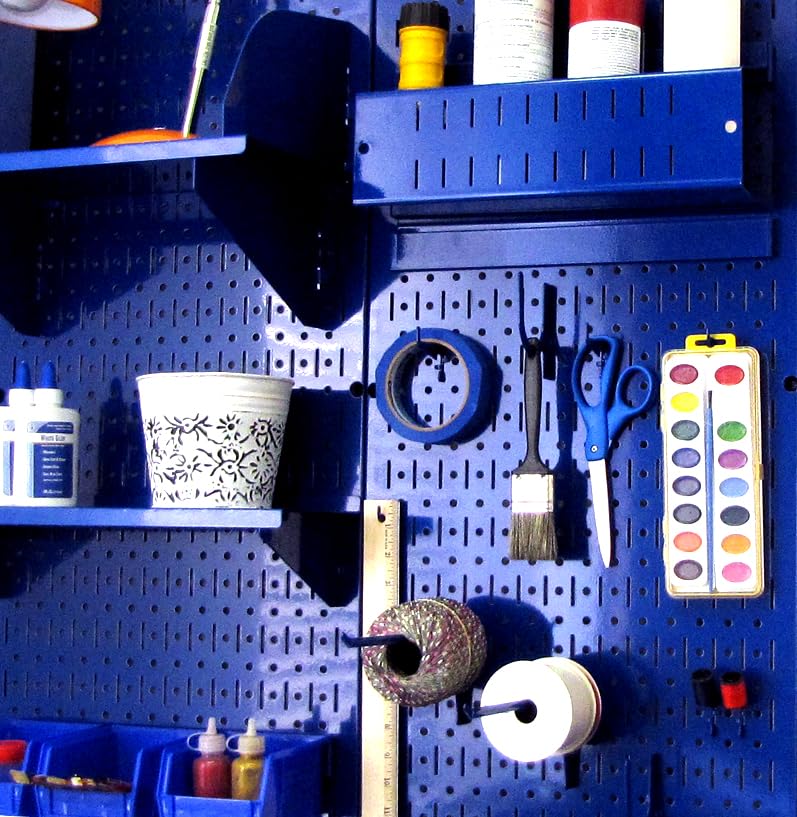 Wall Control 30-P-3232BU Blue Metal Pegboard Pack - color: Blue