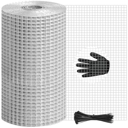 4in x 20ft Hardware Cloth Hot-Dip Galvanized Welded Wire Mesh - Heavy Duty 1/4inch 19 Gauge Chicken Wire Fencing for Garden, Chicken Coop, Rabbit Cage, Rodent & Predator Protection - size: 4in x 20ft