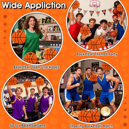 AKAIXI 24pcs 3.5Mil Thickened Basketball Snack Bags Reusable Sealed Bags | with Handle Stand-up Basketball Goodie Bags for Team Practice/Game Day Supplies, Gifts for Football Lovers Players Coache - color: Basketball