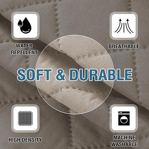 H.VERSAILTEX Couch Arm Covers Water Resistant Armrest Covers for Sofa Remote Control Holder Sofa Armrest Organizer for Magazine, Tablet, Phone, iPad(Set of 2, Khaki/Beige) - color: Single Diamond-khaki/Beige