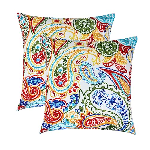 FUNHOME Water Resistant Outdoor Throw Pillow Covers 18x18 inch Set of 2,Zipper Pillows Cover,Home Decorative for Sofa Headrest,Patio Furniture Couch Chair Pillows Cover Only(Phoenix) - color: Phoenix (Cover Only), size: 18" x 18" (Pack of 2)