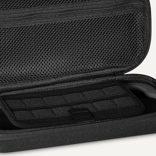Amazon Basics Universal Nintendo Switch Case with 12 Game Card Slots, Fits Switch OLED and Switch 2, Black, 1-Pack