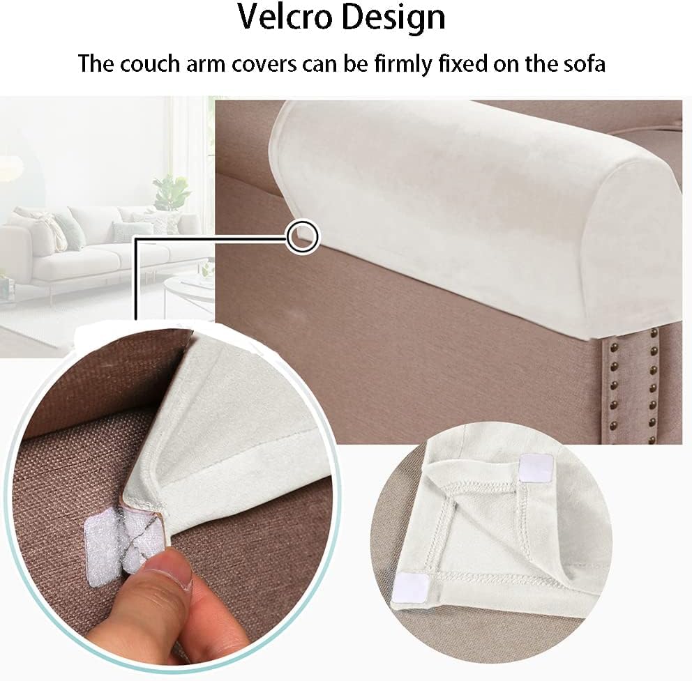 Soft Sofa Armrest Covers - Skin-Friendly Stretch Polyester, Comfortable Scratch Resistant for Square/Curved/Reclining Armrests, One Pair, Dark Brown - color: Dark Brown