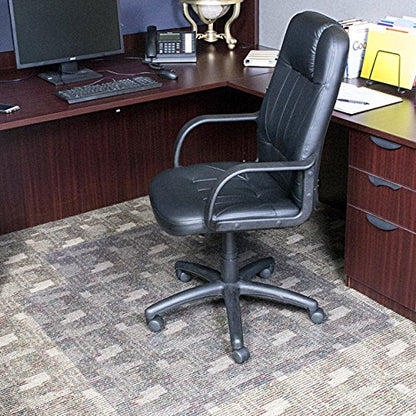 Dimex Office Chair Mat for Low‑Pile Carpet – 45" x 53" Clear Desk Floor Protector with Lip, Smooth Glide PVC for Rolling Chairs - size: 45" x 53" x .11"