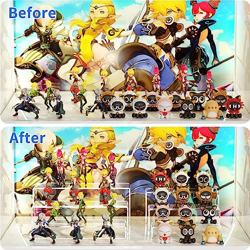 NIUBEE Acrylic Display Riser, 6 Pcs 12" Large Acrylic Risers, 2 Set Clear Rectangular Stands for Candy Dessert Cupcakes, Collectibles Display Stands Shelf for Display for Funko POP Figures - size: 12 inches