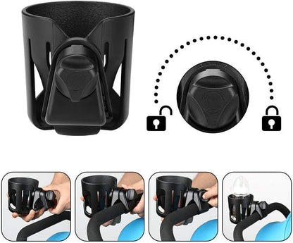 New Stroller Cup Holder for Stanley Quencher H2.0 (30 & 40 Oz. Models), Also Compatible with Stanley IceFlow (20 & 30 Oz. Models) - Black - color: black